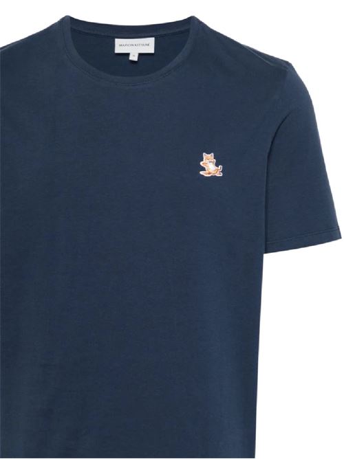 Navy blue cotton jersey t-shirt Maison Kitsuné | LM00110KJ0008P476